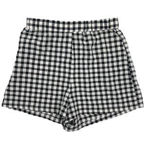 Princess Polly Black Gingham High Rise Elastic Waist Pull On Casual Mini Short 6
